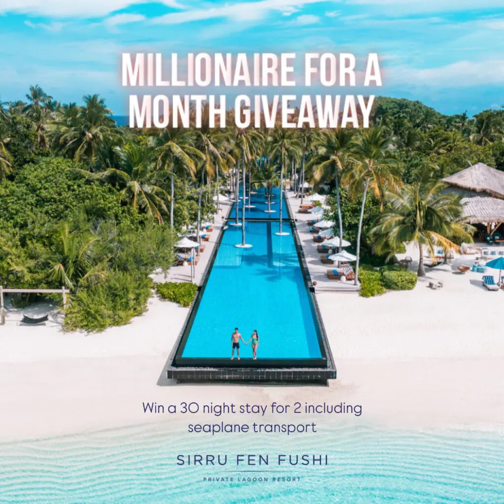 Sirru Fen Fushi Maldives Giveaway Millionaire for a Month