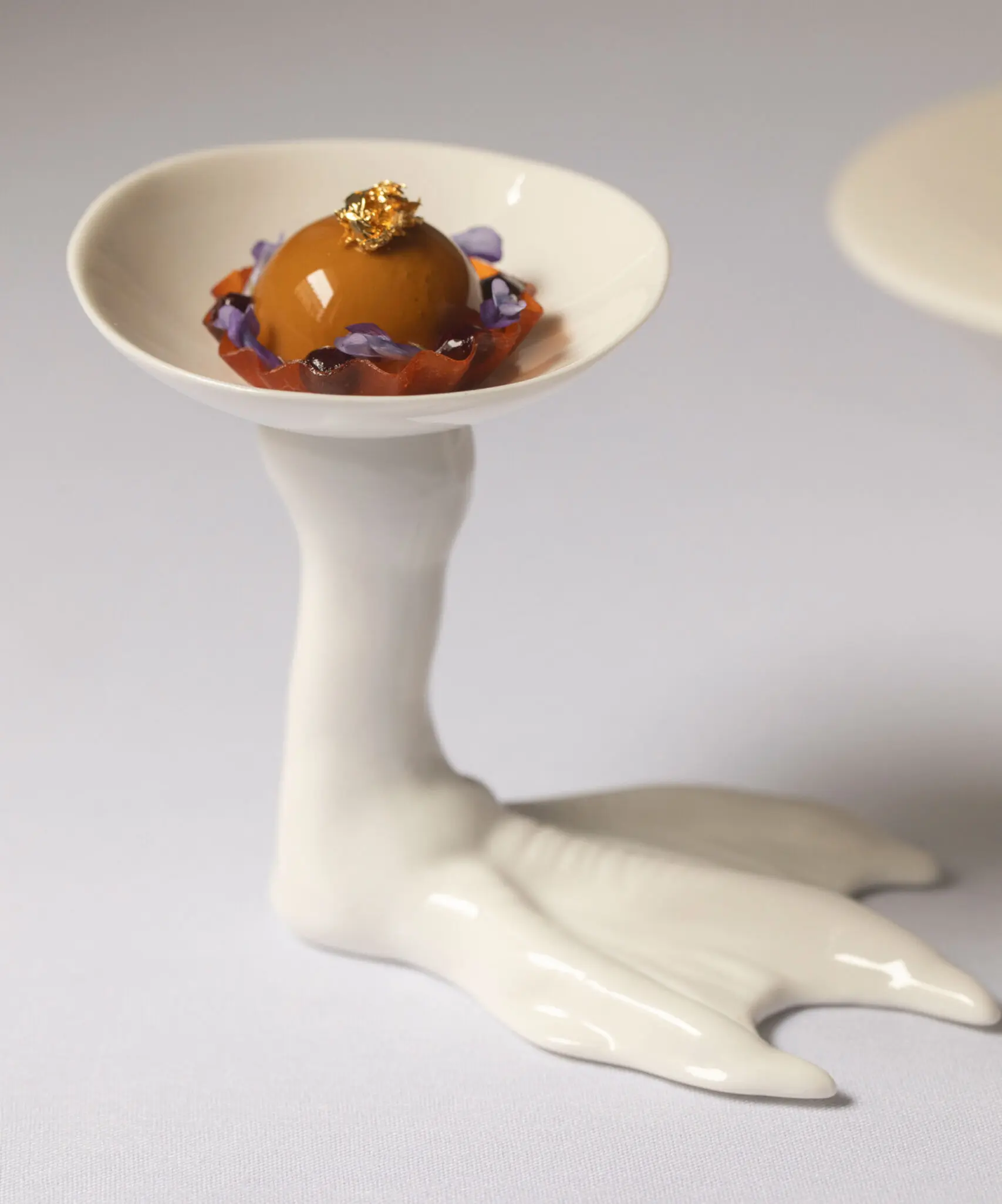 Prawn with Japanese mustard, pattypan squash and dill